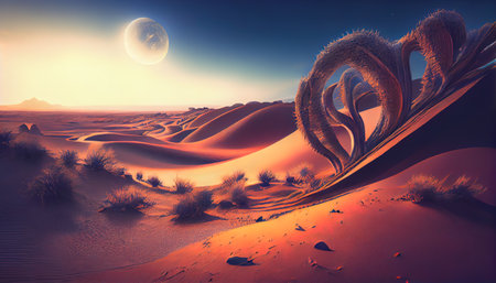 Landscape of another planet. AI generated.の写真素材