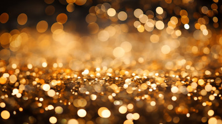 Abstract gold bokeh background. Blurred Christmas and New Year background. Ideal for backdrop.