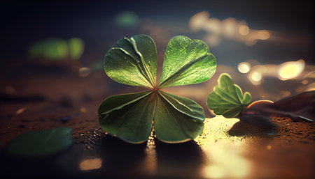 Clover background for St. Patricks Day. Ai render