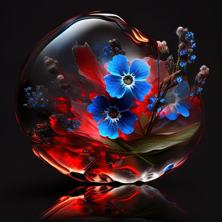 Crystal forget me not. AI generated.の写真素材