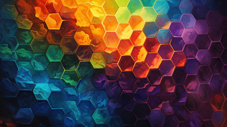 Rainbow hexagonal background