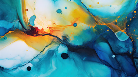 Bright abstract colorful background from a mixture of marble and liquidの写真素材