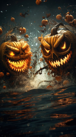 Scary Halloween poster or bannerの写真素材