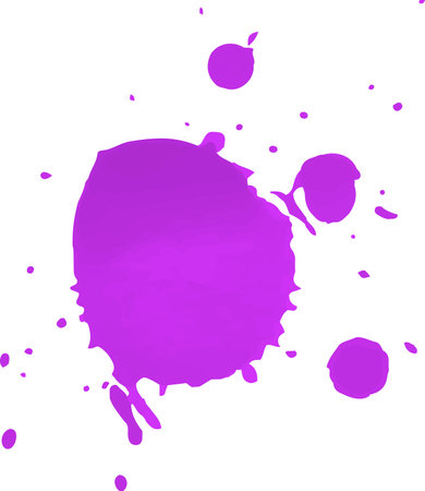 Purple ink paint spots. Purple watercolor stain. Bright, positive artwork for your holiday designの写真素材