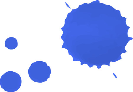 Blue ink splash, blot or spot, spray.の写真素材