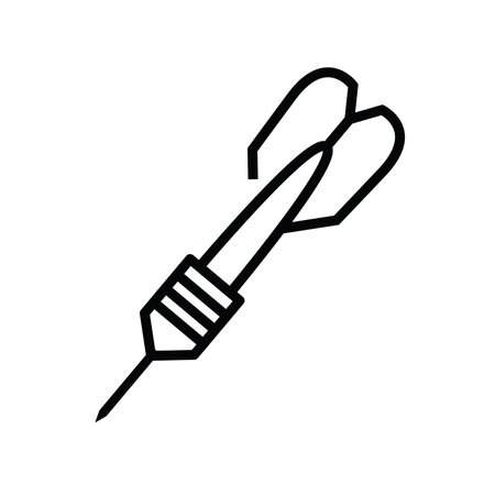 dart on the dartboard, business on the target, achievement of business, sport equipmentのイラスト素材