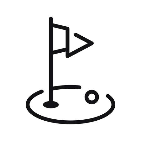 golf, flag and ball in golf field of golfer for competitionのイラスト素材