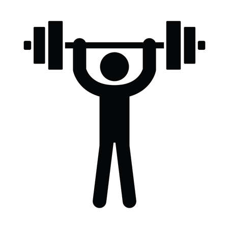 weightlifting of sportsman for competition in the fitness center, weight lifting of athlete for training in the gymのイラスト素材