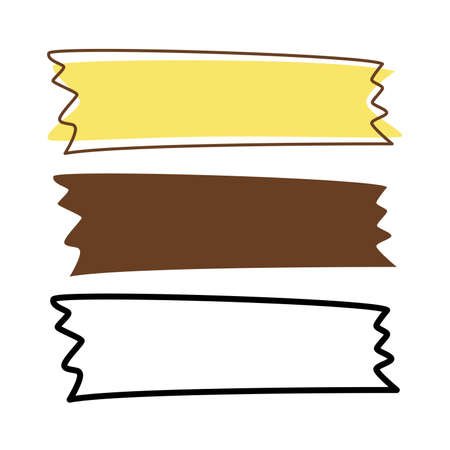 texture background for putting message, banner ribbon sign, label for text box, paintbrushのイラスト素材