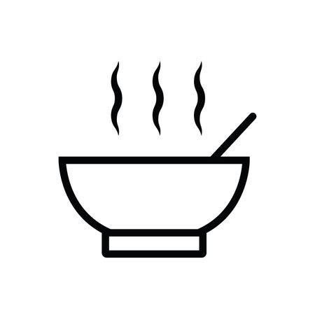bowl of soup with stream. Illustration Vector graphic of soup bowl icon. Fit for food, cooking, meal etc.のイラスト素材
