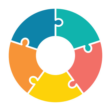 infographic for presentation, reporting graph in business, puzzle piece of jigsawのイラスト素材