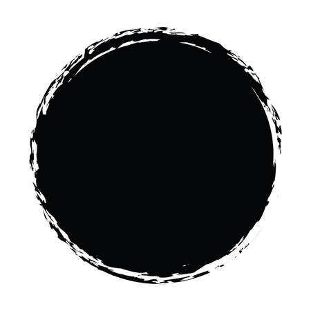 black paint brush of chinese artist, paint of zen styleのイラスト素材
