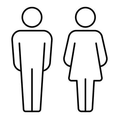 toilet or restroom sign, washroom symbol, wc icon, man and woman vectorのイラスト素材