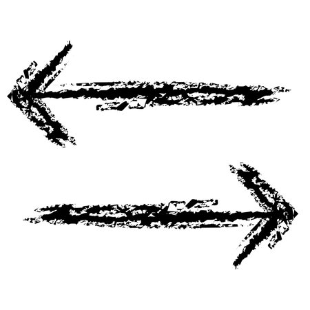 brush arrow icon, direction symbol of navigation, ink arrow vectorのイラスト素材