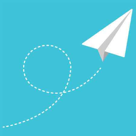 paper plane icon, sending message sign, direct message button, airplane on the sky, toy for the kidsのイラスト素材