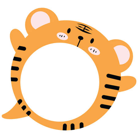 tiger drawing for the kids, painting of baby tiger, wildlife or wild animal, the sign of power and dangerのイラスト素材