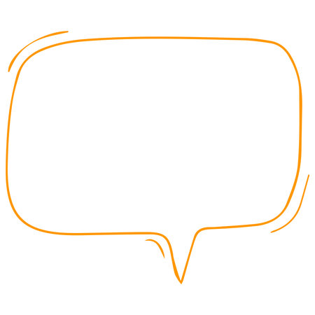 Hand drawn simple line speech bubble. Vector illustration for your design. chat bubble, dialogue frame, speech and message boxのイラスト素材