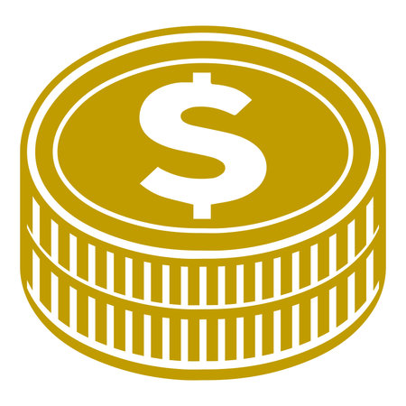 Gold coin icon. Flat illustration of gold coin icon for web designのイラスト素材