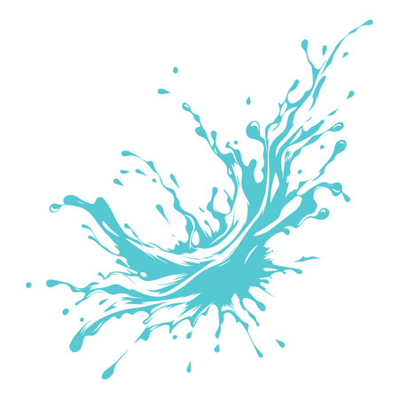 Blue paint splashes isolated on a white background. Vector illustration.のイラスト素材