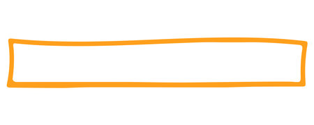 Orange line blank banner with space for your text or image. Vector illustration. shape in geometry, text frame doodleのイラスト素材