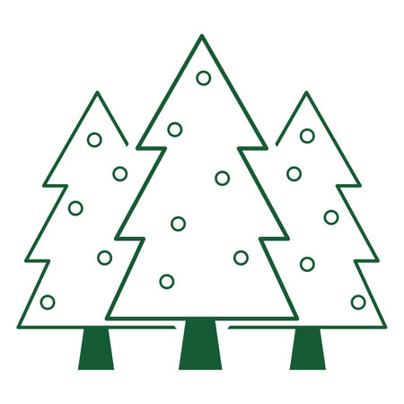 christmas tree with snow isolated icon vector illustration design  green colorのイラスト素材