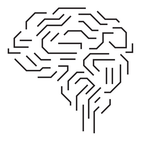 Brain circuit icon. Simple illustration of brain circuit vector icon for web design isolated on white backgroundのイラスト素材