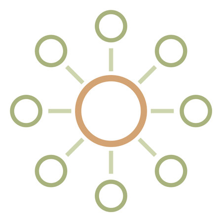 Isolated group of connected circles on a white background, Vector illustration