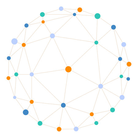 Networking structure with connected lines and dots. Abstract connection structure.のイラスト素材