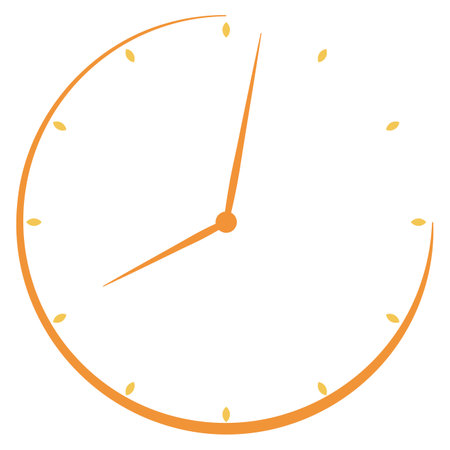 Orange clock icon on white background. Vector illustration. Eps 10.のイラスト素材