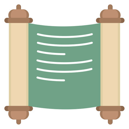 Illustration of an ancient scroll on a white background, vector illustrationのイラスト素材