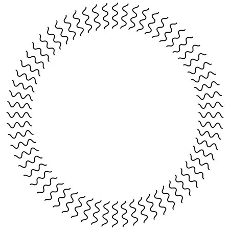 Geometric circular element with wavy, zigzag lines. Abstract circular elementのイラスト素材