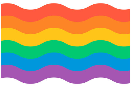 Rainbow flag icon, vector illustration. Flat design style with rainbow colors. gender equality sign of humanity, diversity of gender, pride month symbolのイラスト素材