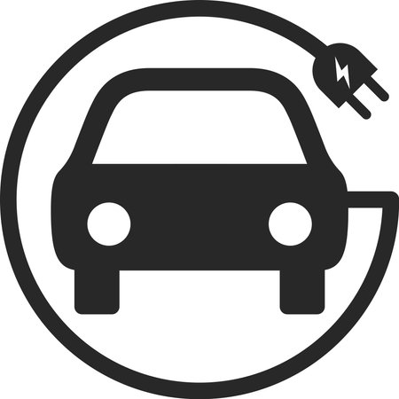 Electric car icon isolated on white background. Vector illustration. Eps 10.のイラスト素材