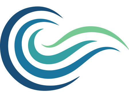 wave of water in the ocean, surface of water in the sea. Water Wave Icon Vector Illustration. Graphic Design Editable Resizableのイラスト素材