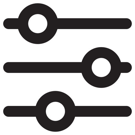Set of three equalizer icons on white background. Vector illustration. control panel for setting and tuning of technology devices, settings vector iconのイラスト素材