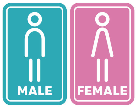 Male and Female Toilet Sign Isolate On White Background,Vector Illustrationのイラスト素材