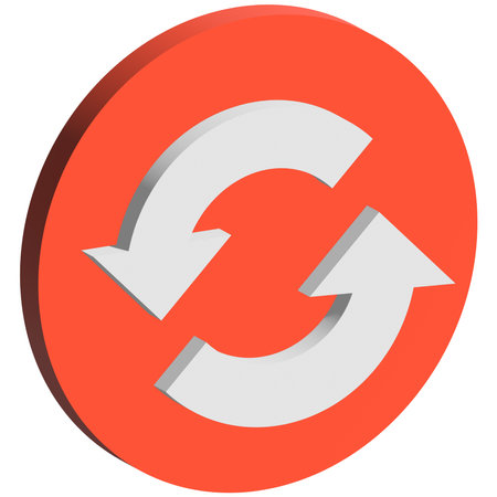 3d refresh icon on white background. Vector illustration. Eps 10. 3d arrows with PNG format, repeat arrow icon, roundabout symbolの写真素材