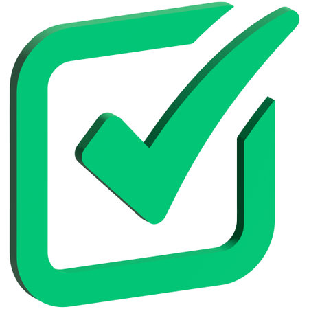 Green check mark icon on white background. Vector illustration. Eps 10.の写真素材