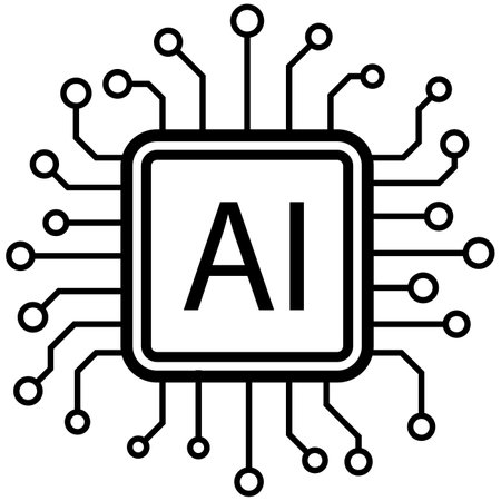 Artificial Intelligence (AI) icon on white background. Vector illustration.のイラスト素材