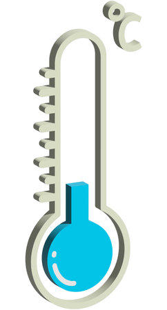 Illustration of a thermometer on isolated background done in retro style.の写真素材