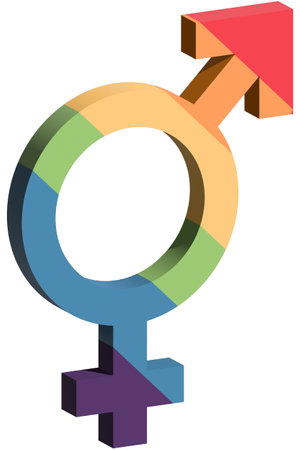 Gender symbol icon, male and female gender symbol, vector illustration.の写真素材