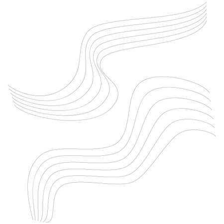Wavy, waving, billowy and undulating lines. Streaks, strips. Curvy, squiggle parallel stripes. Billowy, squiggle parallel stripes. Oscillation, pulse warp effect elementのイラスト素材