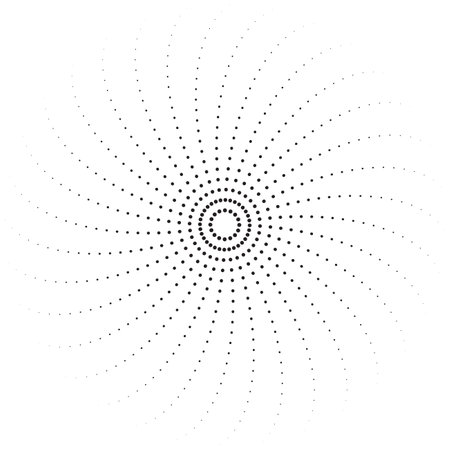 Halftone circle element. Radial, radiating lines. Circular, concentric circlesのイラスト素材
