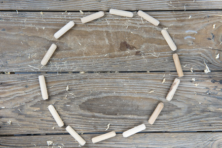 wooden background with small elementsの写真素材