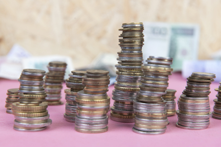 money on a natural backgroundの写真素材