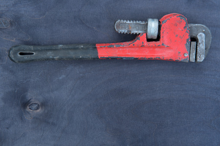 old tools on a natural wooden backgroundの写真素材