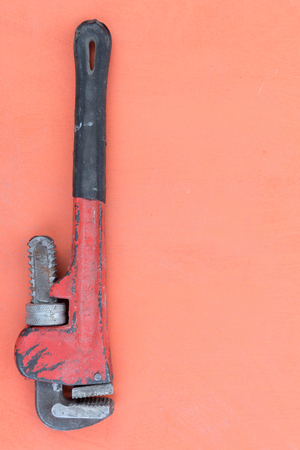 old tools on a natural wooden backgroundの写真素材