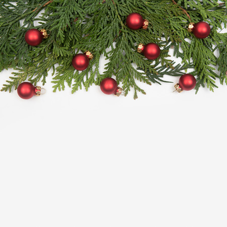 Christmas background with hearts and place for textの写真素材