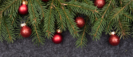 Christmas background with hearts and place for textの写真素材