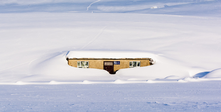 Xinjiang  washroom in the snowの写真素材